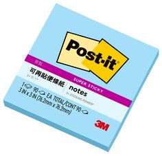 Post-it® 利貼® 狠黏™ 633S-2, 3x3吋便條紙, 藍色