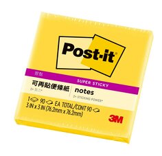 Post-it® 利貼® 狠黏™ 633S-1, 3x3吋便條紙, 黃色