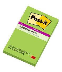 Post-it® 利貼® 狠黏™ 632S-6, 3x2吋便條紙, 綠色