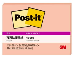 Post-it® 利貼® 狠黏™ 657S-9, 4x3吋便條紙, 杏色