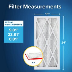 Filtrete™ MPR 1000 Allergen Defense Filter, 10x20x1"—Filter Measurements
