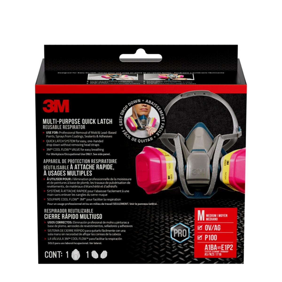 ™ Multi-Purpose Quick Latch Reusable Respirator 65023QLH1-DC