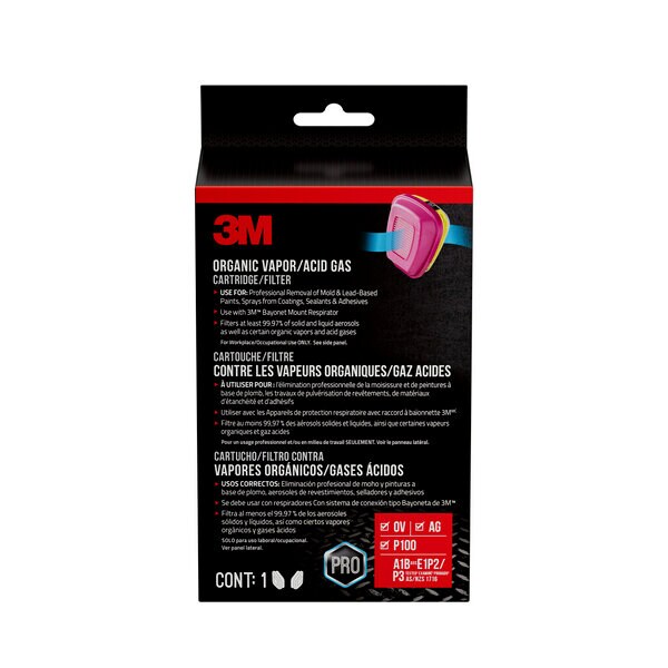 ™ Organic Vapor/Acid Gas Cartridge/P100 Filter 60923H1-DC