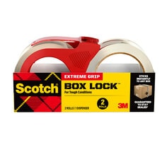 Scotch Box Lock Packaging Tape. 2 Rolls with 1 Dispenser