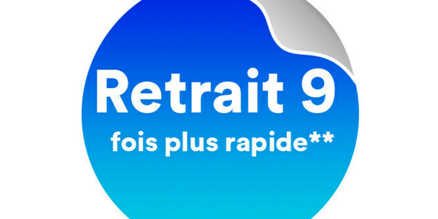 Retrait 9 fois plus rapide à l'intérieur de l'autocollant bleu décollable