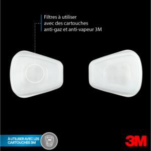 Couvercle De Filtre 3M Modèle 501 - Pour Masques De Protection - Compatible Avec Filtres/cartouches 3M