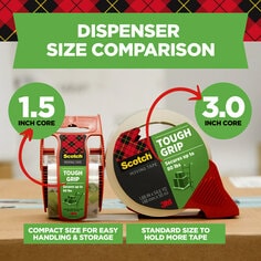 Scotch Tough grip moving and packaging tape one point eight eight inches by twenty two point two yards long 