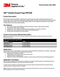3M™ Double Coated Tape PBT539 TDS