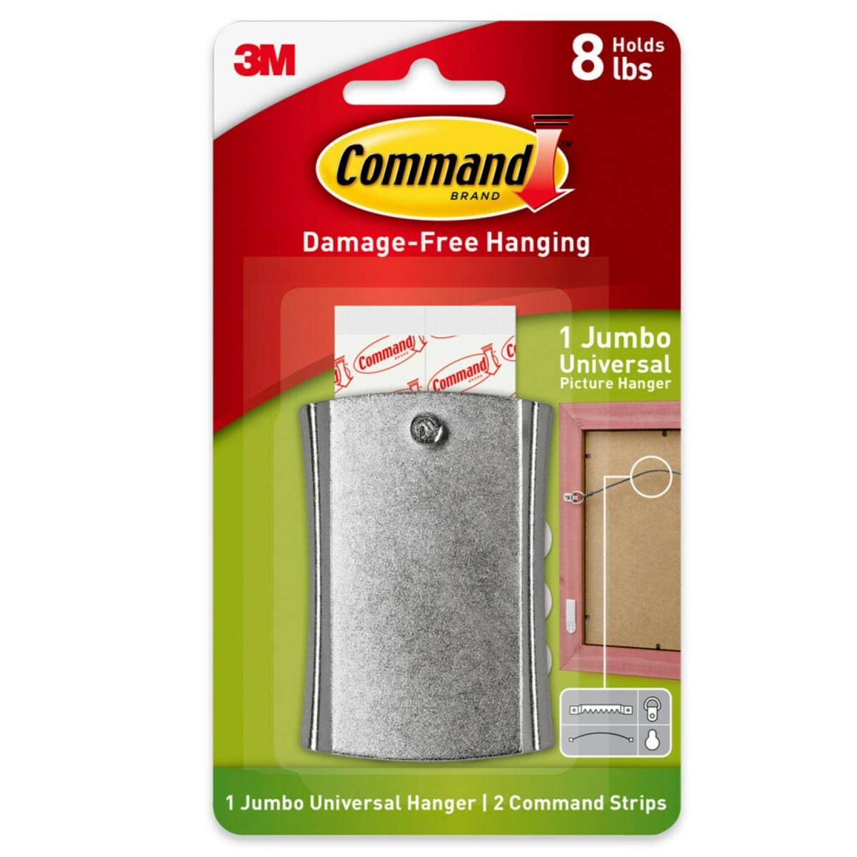 Command Jumbo Universal Picture Hanger w/Stabilizer Strips 17048-ES