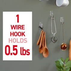 Command™ Small Clear Wire Hooks 