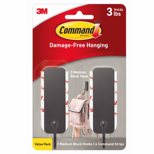 Command Medium Matte Black Hooks