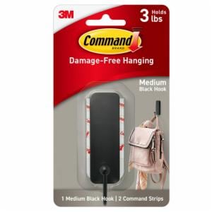 Command Medium Matte Black Hook 17034MB-ES, 1 Hook, 2 Strips image Command Medium Matte Black Hook 17034MB-ES, 1 Hook, 2 Stripsimage