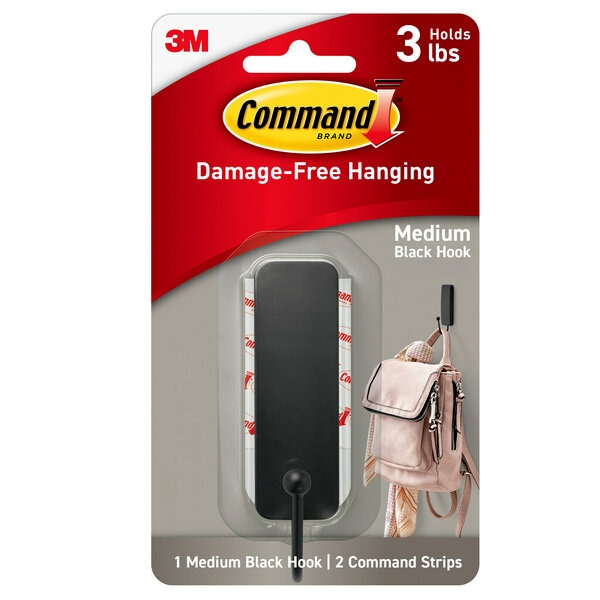 Command Medium Matte Black Hook 17034MB-ES