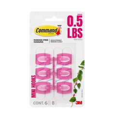 Command™ Mini Clear Hooks, Dragonfruit