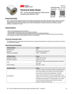 3M™ Screen Printable Polyester Performance Durable Label Material 7028