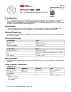 3M™ Vinyl Durable Label Material FV027805