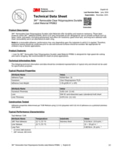3M™ Removable Clear Polypropylene Durable Label Material FP0862