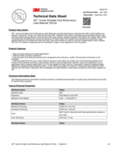 3M™ Screen Printable Vinyl Performance Label Material 7051SA