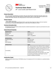 3M™ Lexan Durable Label Material FL01N