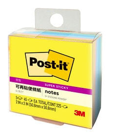Post-it 狠黏小尺寸標籤便條紙系列, 提供各種尺寸及顏色選擇, 應用超便利