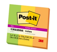 Post-it 狠黏小尺寸標籤便條紙系列, 提供各種尺寸及顏色選擇, 應用超便利