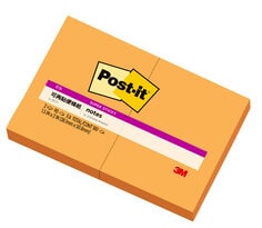 Post-it® 利貼® 狠黏™ 621S-2C4, 1.5x2吋便條紙, 橘色