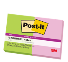 Post-it® 利貼® 狠黏™ 621S-2, 1.5x2吋便條紙