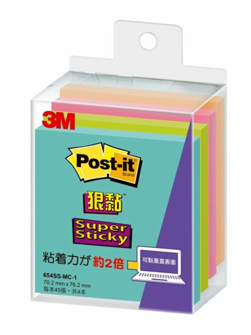 Post-it® 利貼® 狠黏™ 654SS-MC-1 便條紙, 76.2x76.2mm