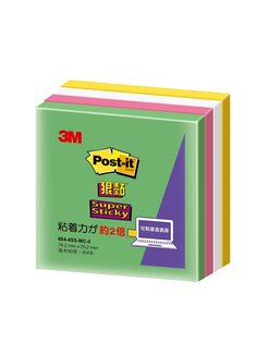 Post-it® 利貼® 狠黏™ 654-4SS-MC-8 便條紙, 76.2x76.2mm