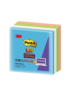 Post-it® 利貼® 狠黏™ 654-4SS-MC-4 便條紙, 76.2x76.2mm