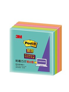 Post-it® 利貼® 狠黏™ 654-4SS-MC-1 便條紙, 76.2x76.2mm