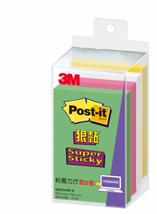 Post-it® 利貼® 狠黏™ 656SS-MC-8 便條紙, 76.2x50.8mm