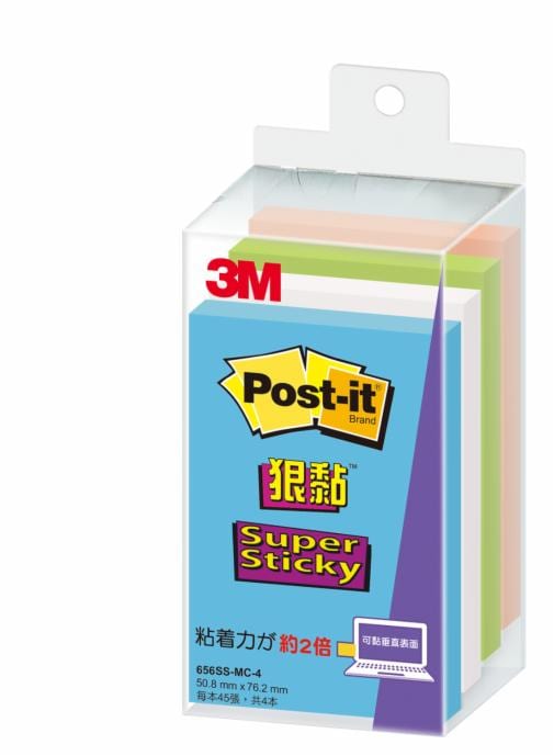 Post-it® 利貼® 狠黏™ 656SS-MC-4 便條紙, 76.2x50.8mm