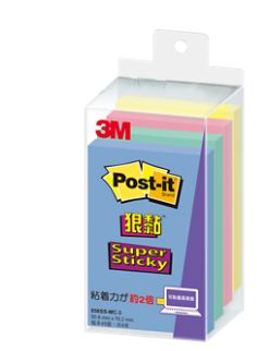 Post-it® 利貼® 狠黏™ 656SS-MC-3 便條紙, 76.2x50.8mm