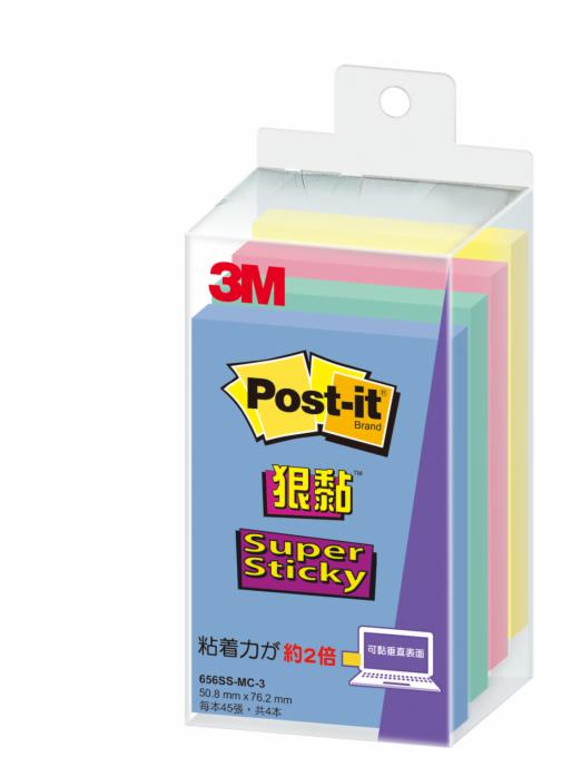 Post-it® 利貼® 狠黏™ 656SS-MC-3 便條紙, 76.2x50.8mm
