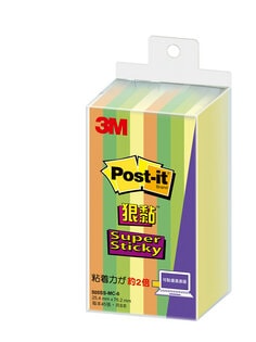 Post-it® 利貼® 狠黏™ 500SS-MC-6 便條紙, 76.2x25.4mm