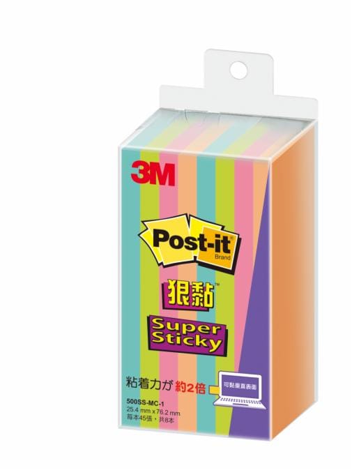 Post-it® 利貼® 狠黏™ 500SS-MC-1 便條紙, 76.2x25.4mm