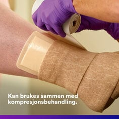 Kan brukes sammen med kompresjonsbehandling.