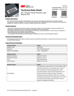 3M™ Thermal Transfer Polyester Label Material 7831