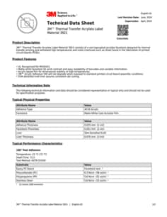 3M™ Thermal Transfer Acrylate Label Material 3921