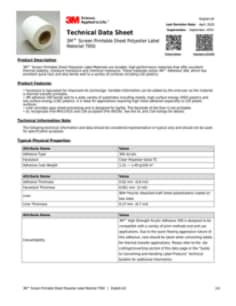 3M™ Screen Printable Sheet Polyester Label Material 7950