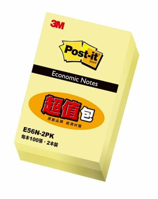 Post-it® 利貼® E56N-2PK 可再貼便條紙, 3x2吋