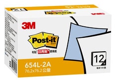 Post-it® 利貼® 654L-2A 可再貼便條紙環保經濟包