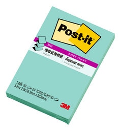 Post-it® 利貼® 狠黏™ R320S-7 抽取式補充包便條紙, 湖水綠