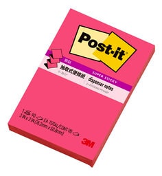 Post-it® 利貼® 狠黏™ R320S-8 抽取式補充包便條紙, 螢光粉