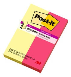 Post-it 狠黏抽取式補充包系列, 提供各種尺寸及顏色選擇, 自由搭配各種便條台