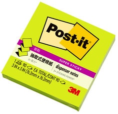 Post-it 狠黏抽取式補充包系列, 提供各種尺寸及顏色選擇, 自由搭配各種便條台