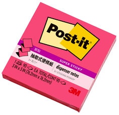 Post-it 狠黏抽取式補充包系列, 提供各種尺寸及顏色選擇, 自由搭配各種便條台