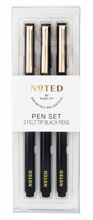Post-it 3pk Pens NTD9-PEN-BK, 3 Felt Tip Black Pensimage