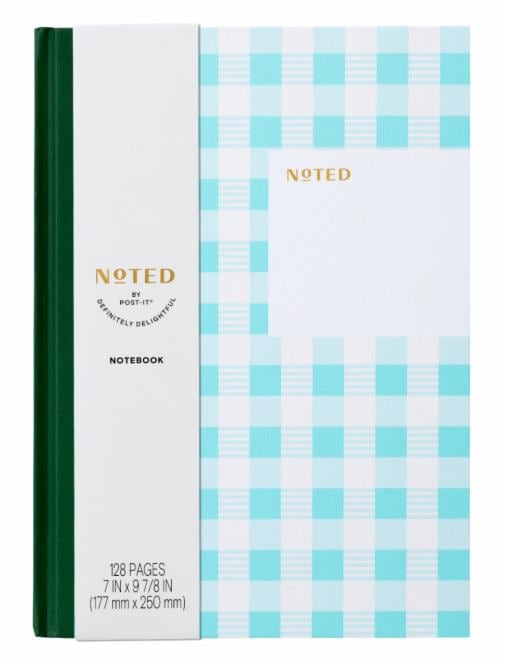 Post it notebooks multiple colors one hundred and twenty eight pages per book at seven inches by nine and seven eighths inches, lined pages with contrasting colors inside covers